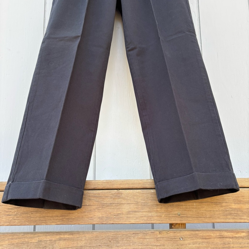 RALPH LAUREN POLO CHINO—Vintage—Men’s 34 x 32—Black—High-Rise—Pleats, Cuffs - Picture 4 of 9